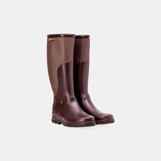 Aigle Rubber Leisure Boots Garden Boots Men Burgundy ZA-95842